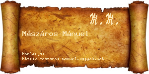 Mészáros Mánuel névjegykártya